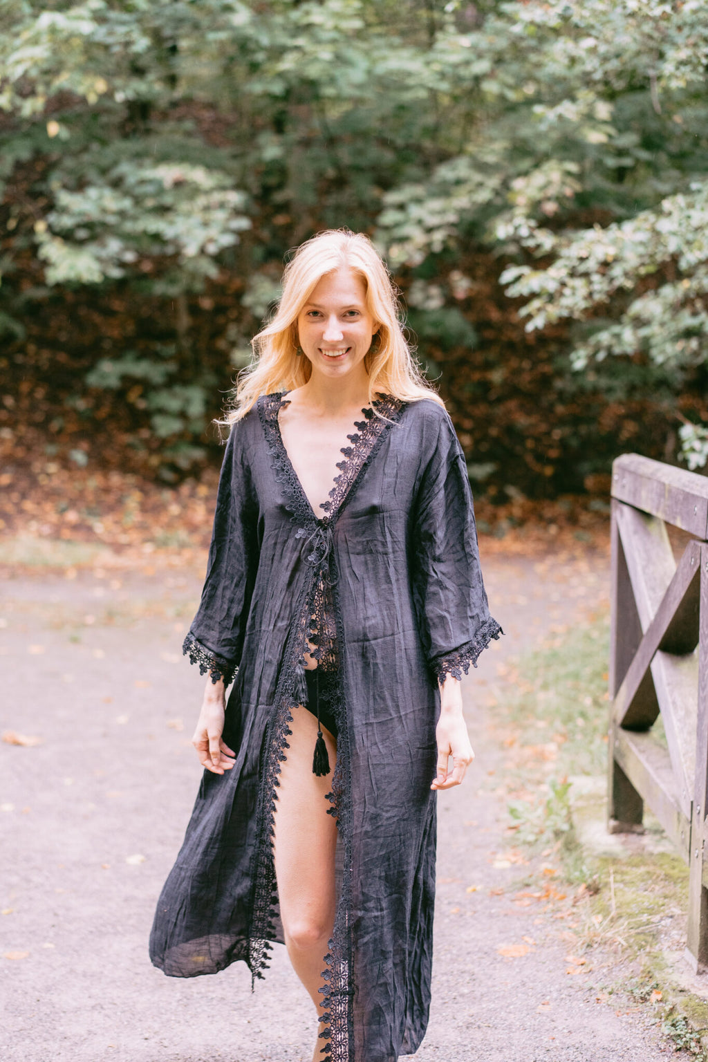 Veil Kimono – Lace Ritual Layer - Viscose